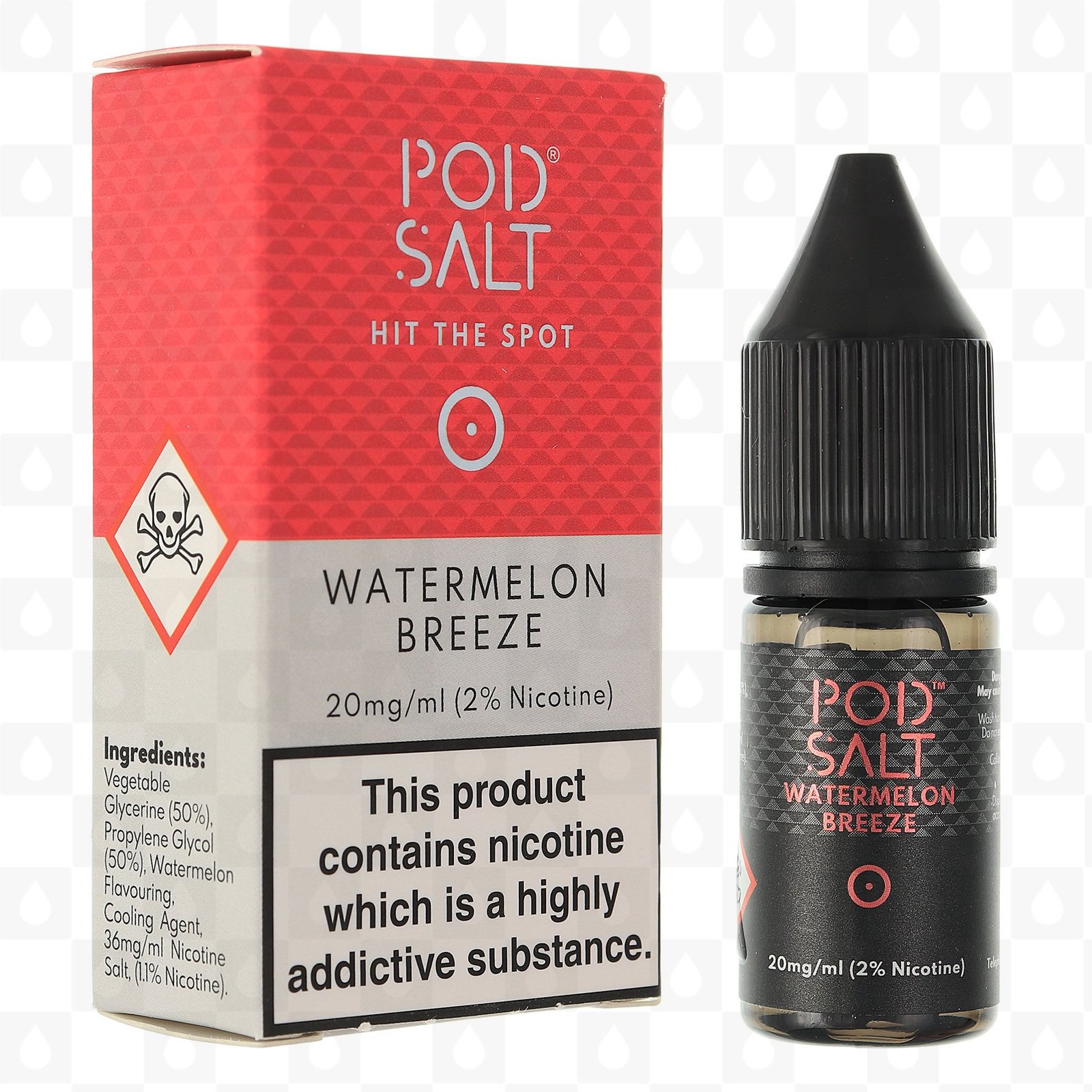 Watermelon Breeze Nic Salt by Pod Salt E Liquid  10ml Bottles