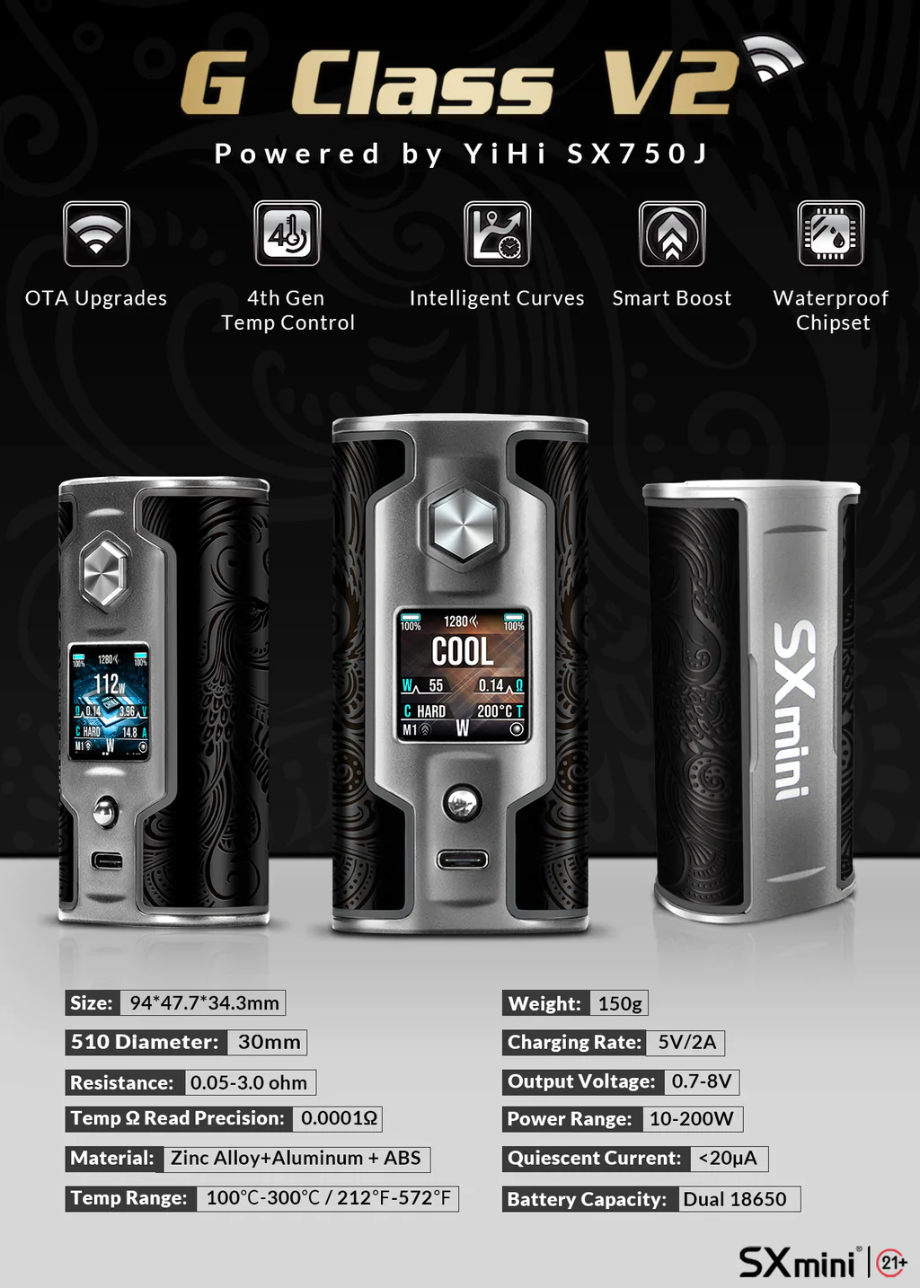 YIHI SXmini G Class V2 Box Mod - Image 2