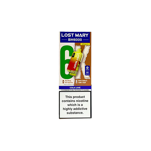 20mg LOST MARY BM6000 Refillable Pod Kit - 6000 Puffs - Image 21
