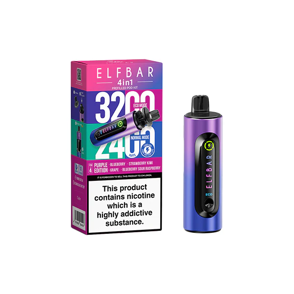 20mg Elf Bar 4 in 1 Pod Vape Kit 3200 Puffs - Image 6
