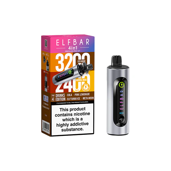 20mg Elf Bar 4 in 1 Pod Vape Kit 3200 Puffs - Image 9
