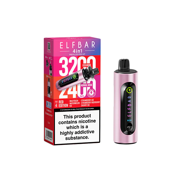 20mg Elf Bar 4 in 1 Pod Vape Kit 3200 Puffs - Image 12