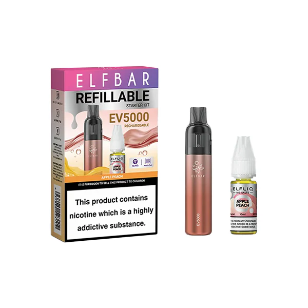 Elf Bar EV5000 Disposable Pod Kit + 20mg ElfLiq Salt - Image 2