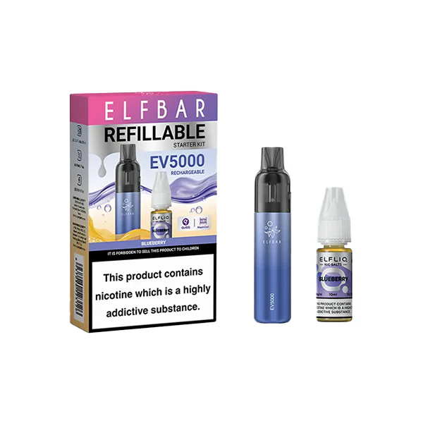 Elf Bar EV5000 Disposable Pod Kit + 20mg ElfLiq Salt - Image 3