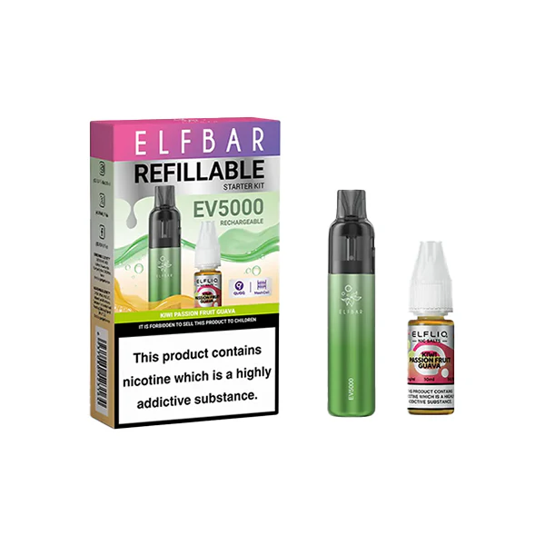 Elf Bar EV5000 Disposable Pod Kit + 20mg ElfLiq Salt - Image 7
